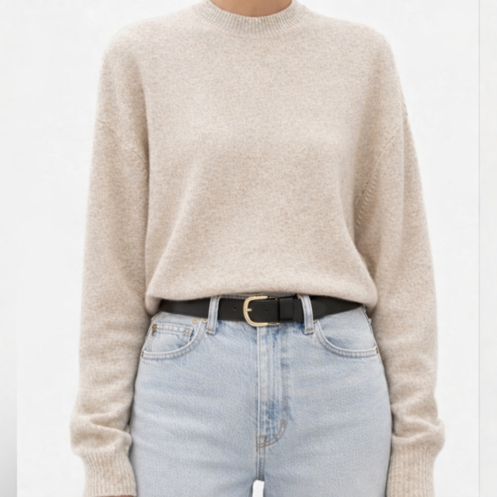 Cashmere FRAME Oversized Cashmere Pullover Oatmeal Heather XS Women Men Unisex